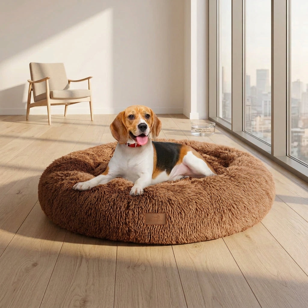 Brown round fluffy plush pet bed
Gray faux fur dog and cat bed
Round plush pet bed with non-slip bottom
Small brown fluffy pet bed
Extra large gray plush pet bed